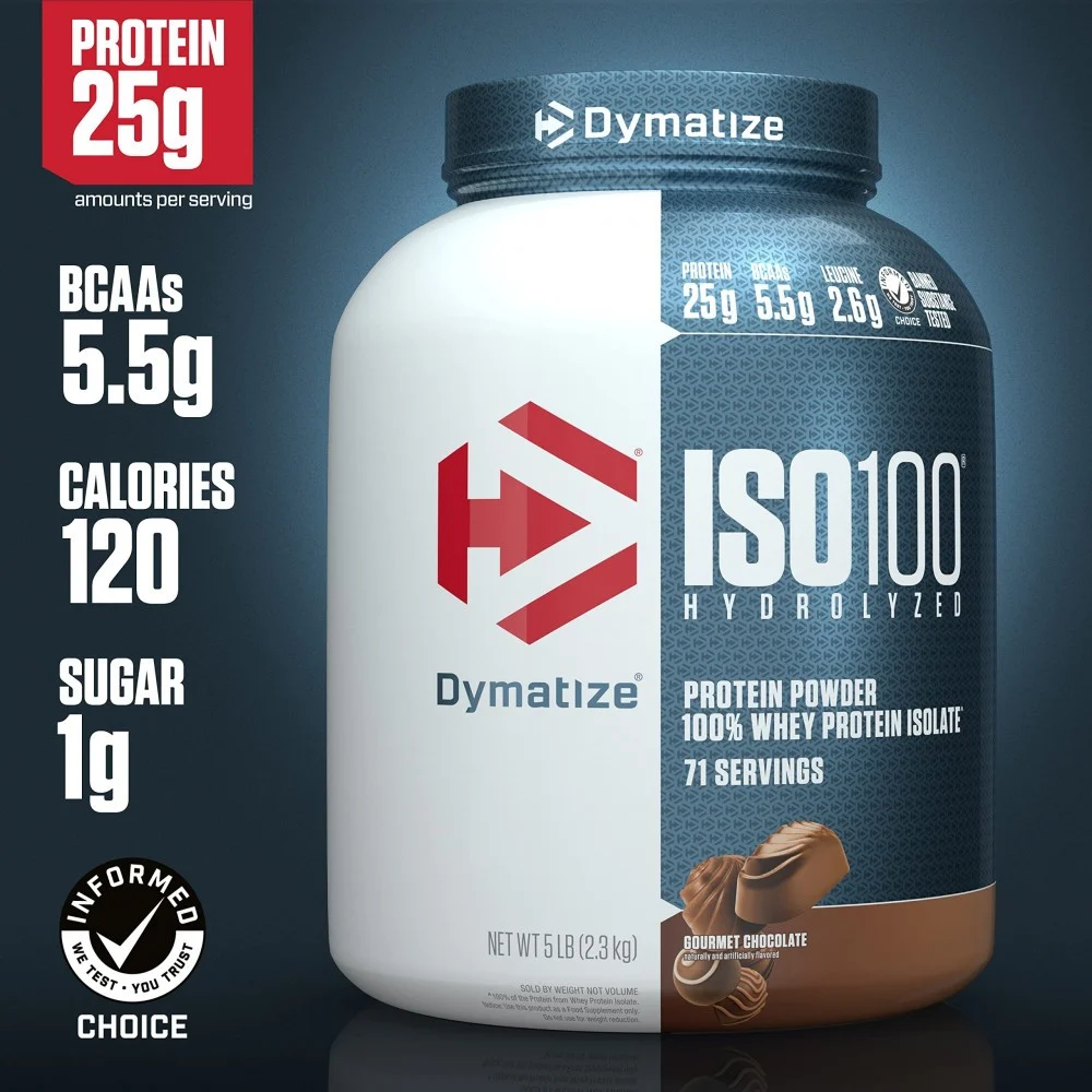 Dymatize ISO100 Hydrolyzed Whey Isolate Protein Powder, Gourmet Chocolate, 5 lb